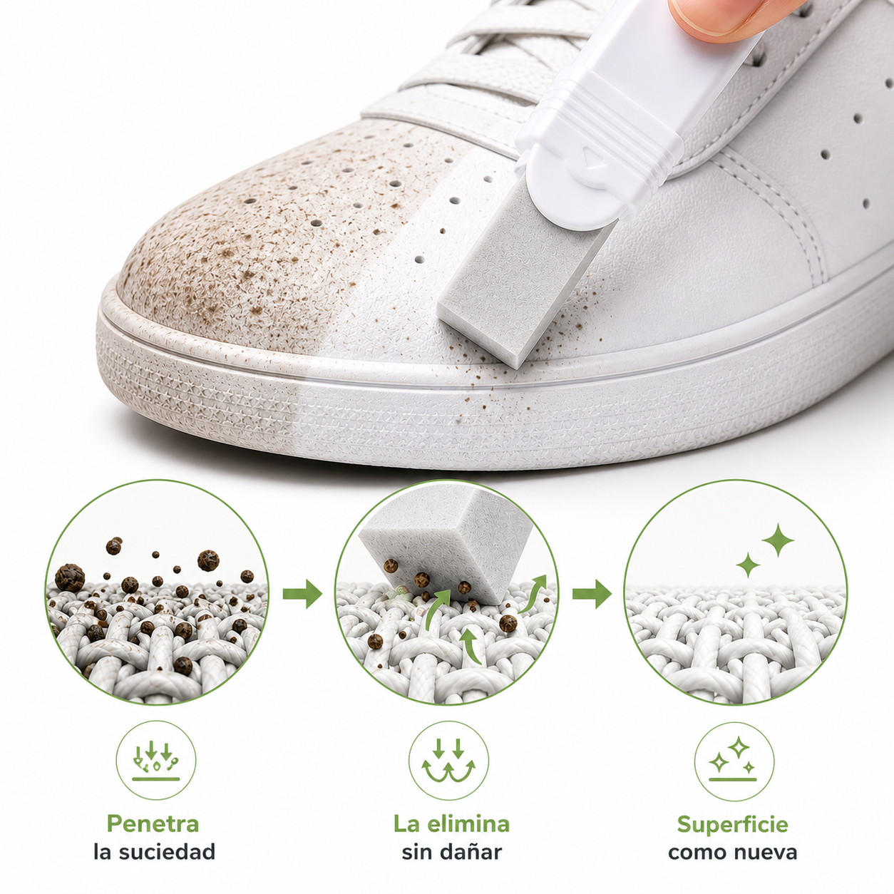 Borrador Limpiador de Zapatillas | Elimina Manchas y Suciedad Incrustada sin Productos | SpotFix™