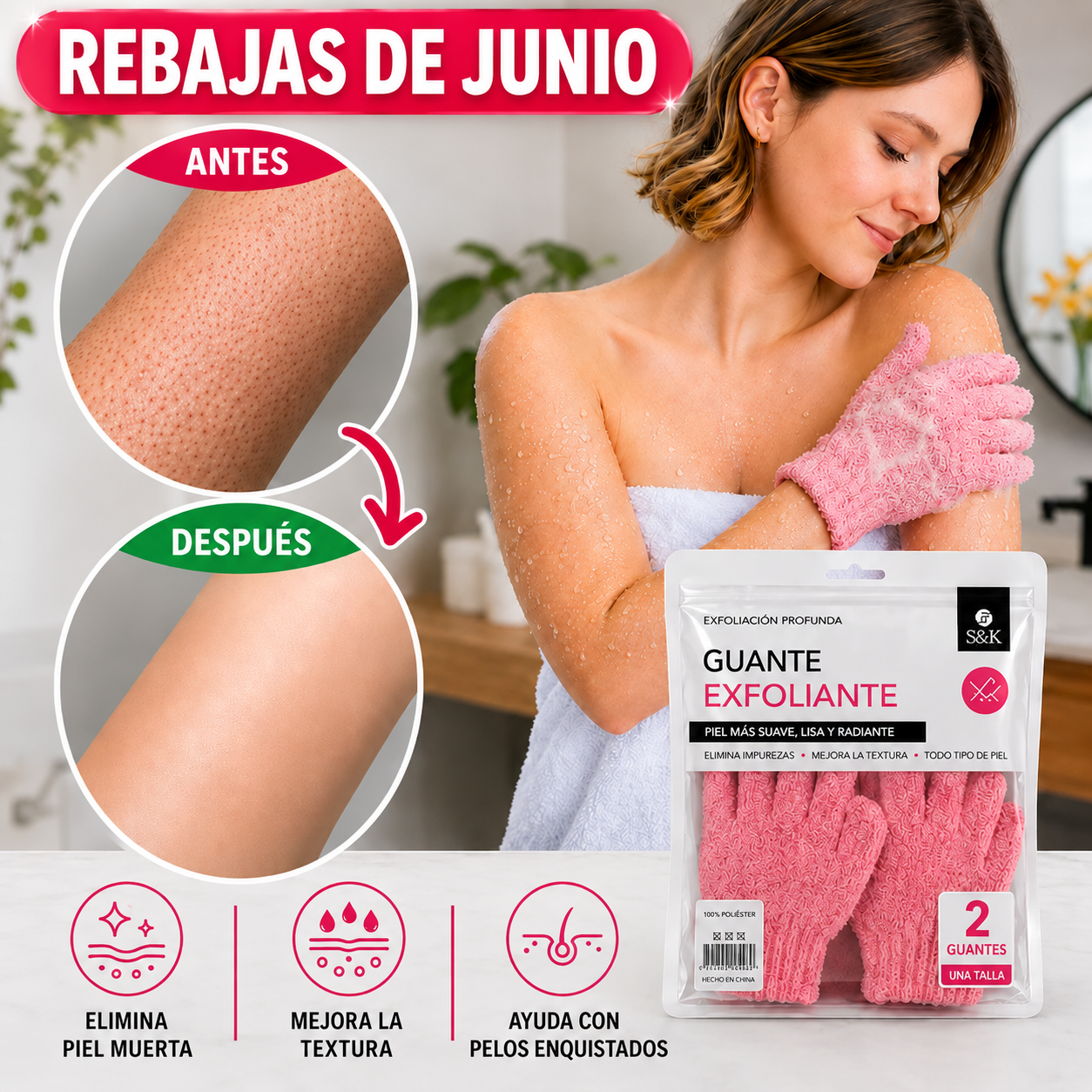 Guantes Exfoliantes Premium - Limpia Profundamente, Renueva la Piel y Elimina Impurezas | Exfolive™