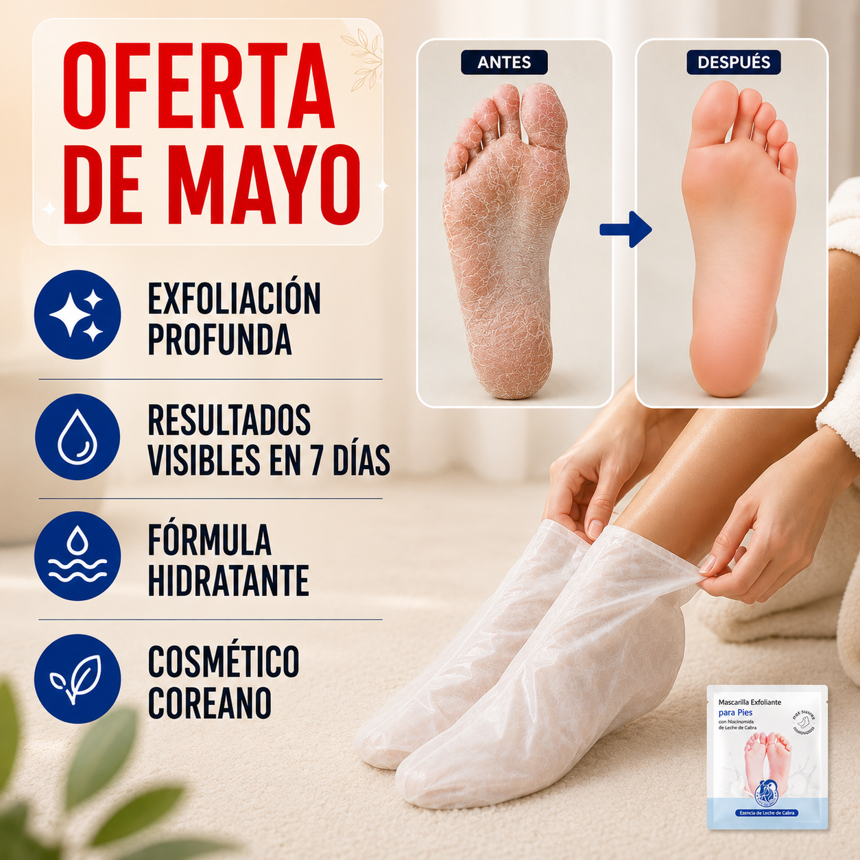 Mascarilla Exfoliante para Pies | Elimina Durezas y Piel Muerta | SedaFeet™