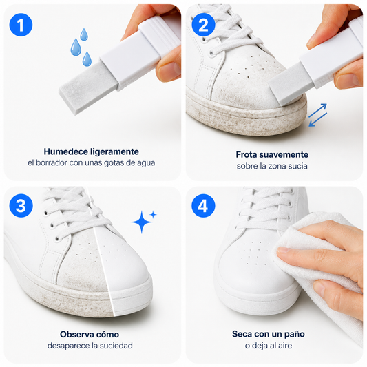 Borrador Limpiador de Zapatillas | Elimina Manchas y Suciedad Incrustada sin Productos | SpotFix™