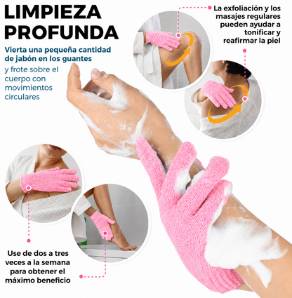 Guantes Exfoliantes Premium - Limpia Profundamente, Renueva la Piel y Elimina Impurezas | Exfolive™